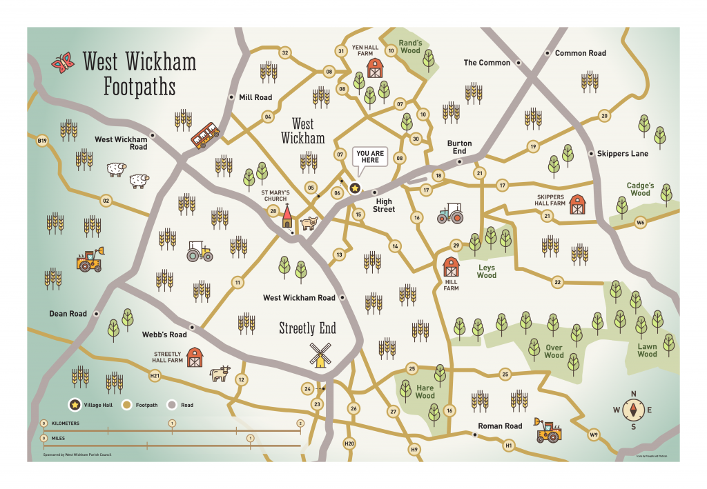 Map of Footpaths in and around West Wickham – West Wickham and Streetly End