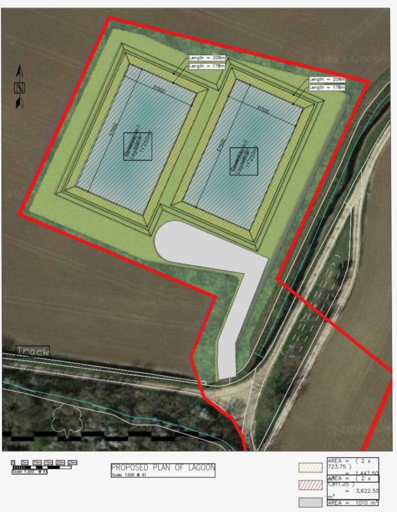 Plan diagram of the Lagoon site associated with the Spring Grove AD application.