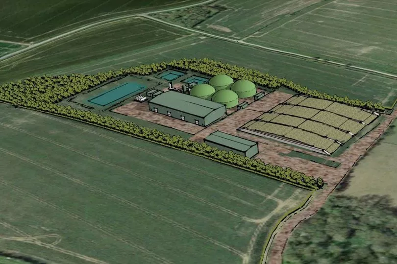Artists impression of Streetly Hall anaerobic digestion renewable energy facility
